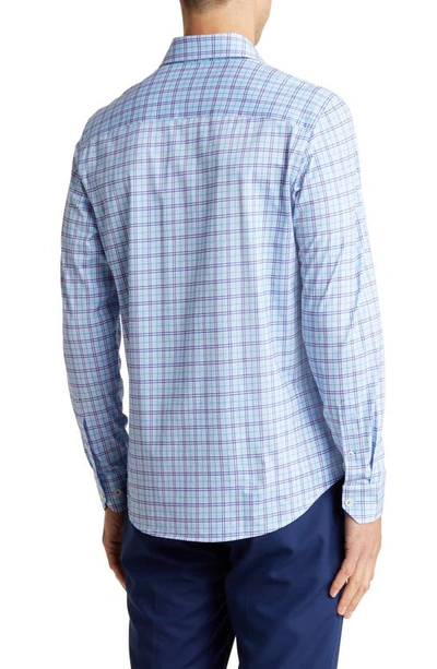 Shop Bugatchi Ooohcotton® Plaid Print Button-up Shirt In Classic Blue
