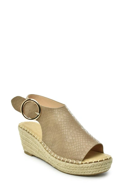 Shop Catherine Catherine Malandrino Cirkly Espadrille Wedge Sandal In Taupe Croco