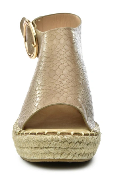 Shop Catherine Catherine Malandrino Cirkly Espadrille Wedge Sandal In Taupe Croco