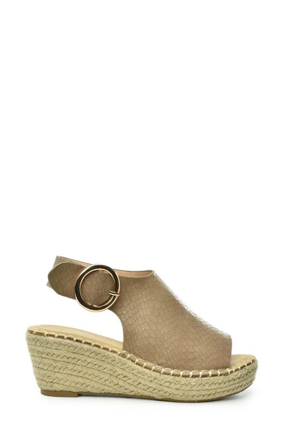 Shop Catherine Catherine Malandrino Cirkly Espadrille Wedge Sandal In Taupe Croco