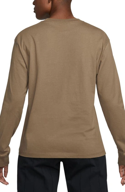 Shop Jordan Flight Long Sleeve Graphic T-shirt In Brown Kelp/ Black
