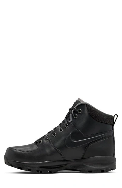 Shop Nike Manoa Leather Hiker Boot In Black/black-gunsmoke