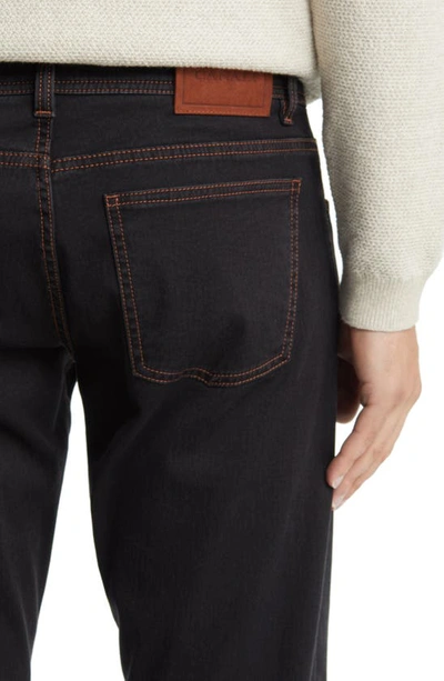 Shop Canali Trim Fit Stretch Jeans In Black