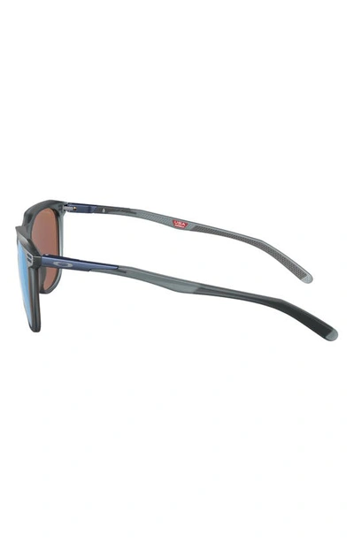 Shop Oakley Thurso 54mm Polarized Round Sunglasses In Deep Water/ Crystal Black