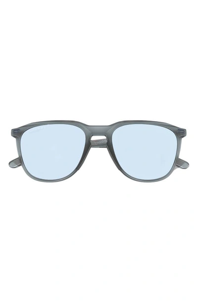 Shop Oakley Thurso 54mm Polarized Round Sunglasses In Deep Water/ Crystal Black
