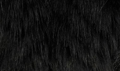 Shop Balenciaga Round Shoulder Faux Fur Coat In Black
