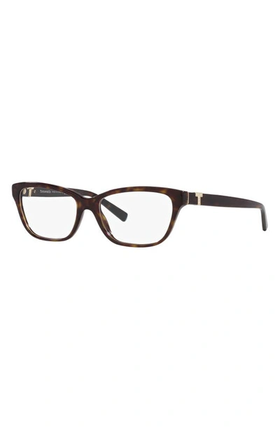 Shop Tiffany & Co 54mm Pillow Optical Glasses In Havana