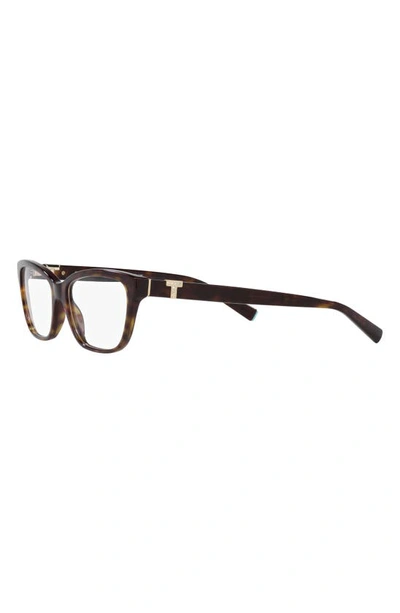 Shop Tiffany & Co 54mm Pillow Optical Glasses In Havana