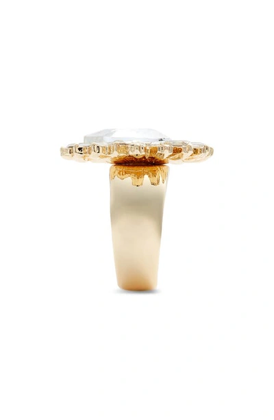 Shop Nordstrom Baguette Halo Ring In Clear- Gold