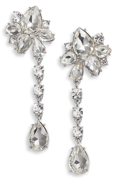 Shop Nordstrom Crystal Cluster Drop Earrings In Clear- Rhodium