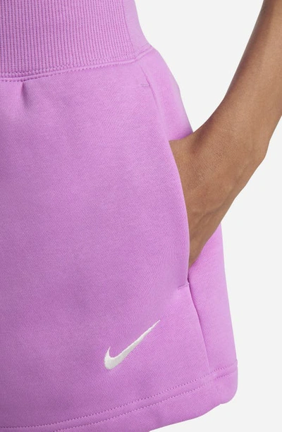 Shop Nike Phoenix Fleece Knit Shorts In Rshfch/sail