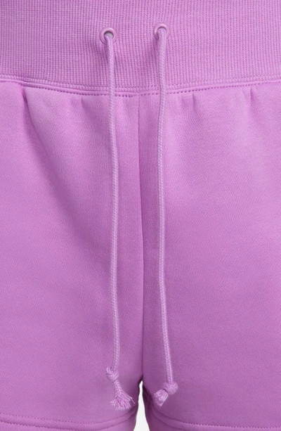 Shop Nike Phoenix Fleece Knit Shorts In Rshfch/sail