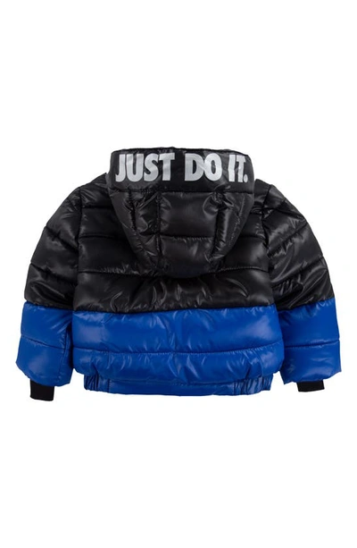 Shop Nike Kids' Colorblock Down Jacket In Dark Smoke