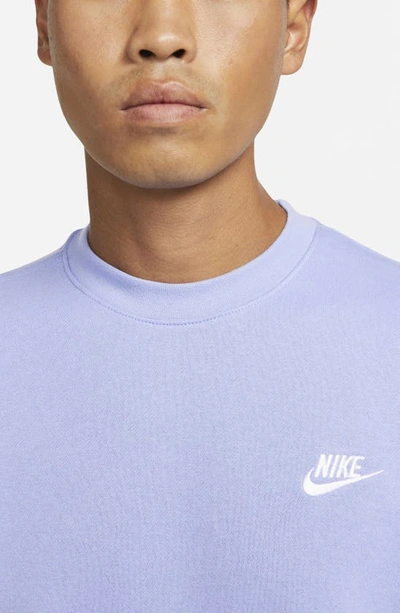 Shop Nike Club Crewneck Sweatshirt In Light Thistle/ White