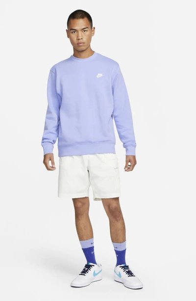 Shop Nike Club Crewneck Sweatshirt In Light Thistle/ White