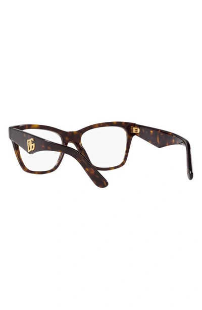 Dolce & Gabbana 53mm Square Optical Glasses In Havana