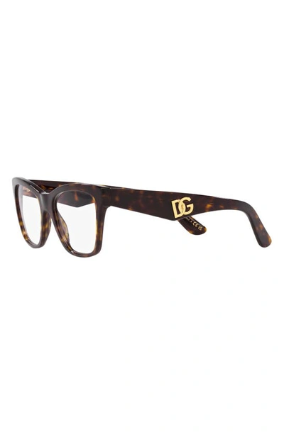 Shop Dolce & Gabbana 53mm Square Optical Glasses In Havana