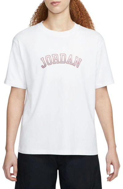 Shop Jordan Brand Graphic T-shirt In White/ Gym Red