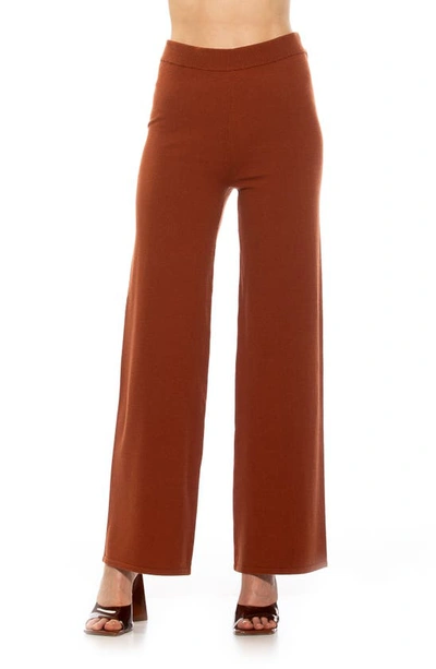 Alexia Admor Theana High Waist Flare Pants In Brown