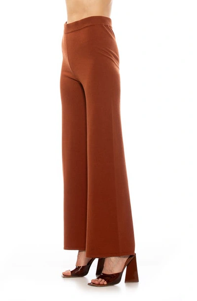 Alexia Admor Theana High Waist Flare Pants In Brown