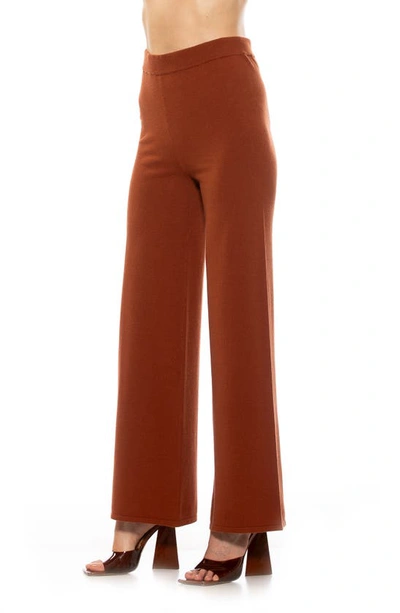 Alexia Admor Theana High Waist Flare Pants In Brown
