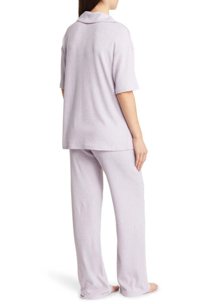 Shop Open Edit Rib Pajamas In Purple Secret