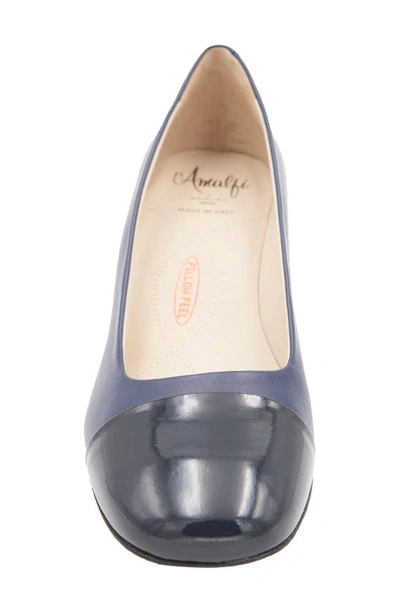 Shop Amalfi By Rangoni Beccaccino Cap Toe Pump In New Navy Parm Navy Glove