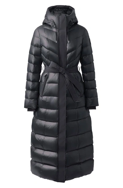 Shop Mackage Calina Lustrous Water Repellent Down Coat In Carbon