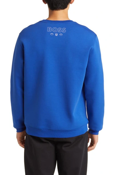 Shop Hugo Boss X Nfl Crewneck Sweatshirt In New York Giants Dark Blue