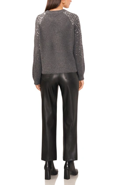 Vince Camuto Sequin Crewneck Sweater In Med Hthr Grey