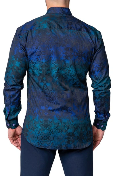 Shop Maceoo Fibonacci Decker Blue Contemporary Fit Button-up Shirt