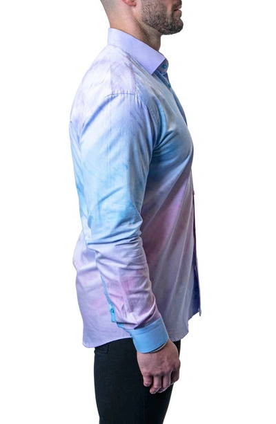 Shop Maceoo Fibonacci Liter Multi Contemporary Fit Button-up Shirt In Blue Multi
