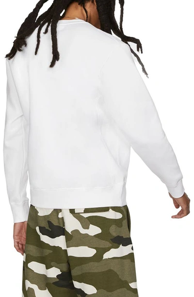 Shop Nike Club Crewneck Sweatshirt In White/black