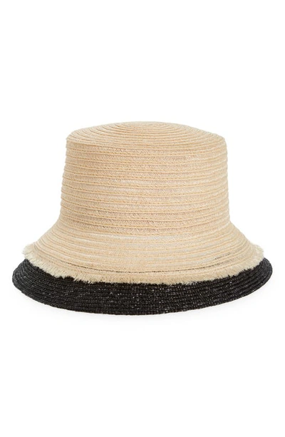 Shop Eugenia Kim Jonah Straw Bucket Hat In Natural/ Black