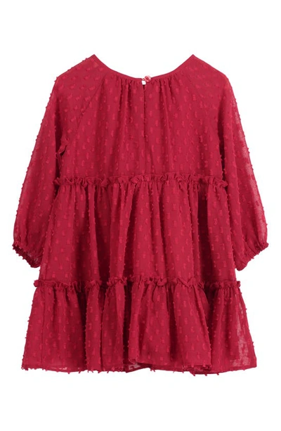 Shop Pippa & Julie Clip-dot Tiered Dress In Red