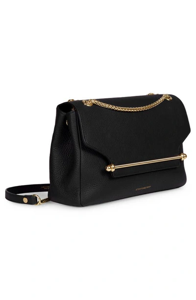 Shop Strathberry East/west Leather Shoulder Bag In Black