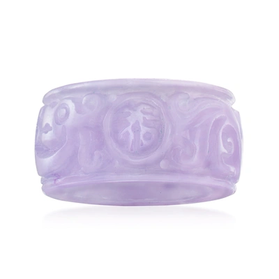 Shop Ross-simons Lavender Jade "good Fortune" Ring In Purple
