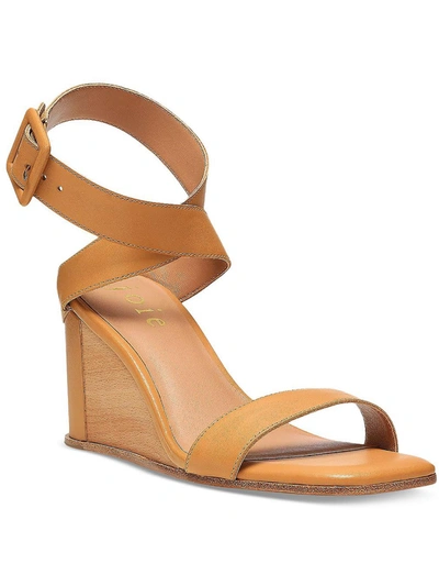 Shop Joie Bayley 35 Womens Leather Ankle Strap Wedge Sandals In Brown