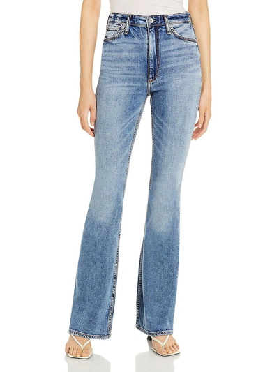 Shop Rag & Bone Casey Womens High Rise Stretch Flare Jeans In Blue