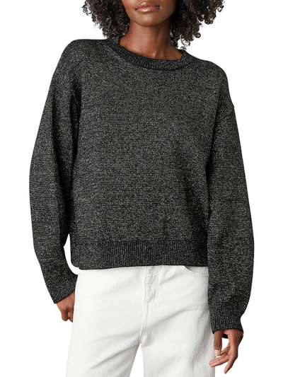 Shop Velvet By Graham & Spencer Hallie Womens Metallic Crewneck Pullover Sweater In Grey