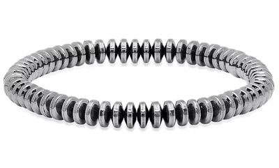 Max + Stone Natural Hematite Silver Unisex Bracelet In Silver