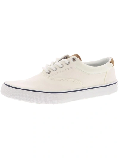 Shop Sperry Striper Ii Cvo Mens Canvas Lace Up Sneakers In White