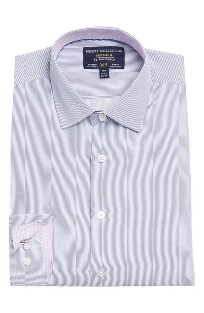 Shop Report Collection Pinstripe Slim Fit Dress Shirt In 50 Purple
