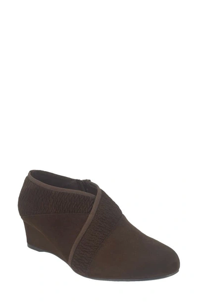 Shop Impo Glamia Stretch Wedge Bootie In Mink Brown