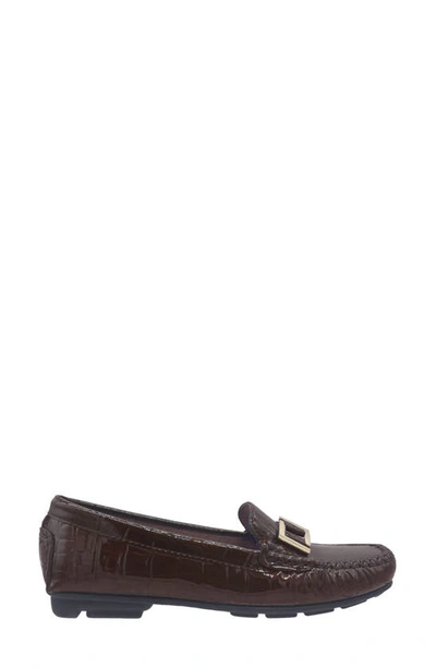 Shop Impo Baya Croc-embossed Loafer In Cocoa