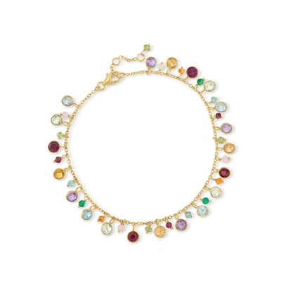 Ross-simons Multi-gemstone Anklet In 18kt Gold Over Sterling In Multi