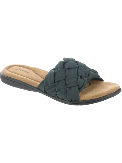 Shop Array Callisto Womens Leather Woven Slide Sandals In Black