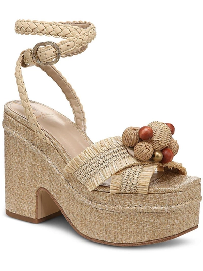 Shop Sam Edelman Tate Womens Embellished Espadrille Platform Sandals In Beige
