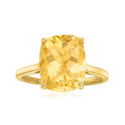 Shop Ross-simons Citrine Ring In 18kt Gold Over Sterling In Yellow