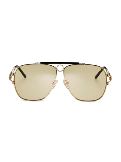 Shop Vintage Frames Company Men's Sniper 54mm24k-gold-plated Metal Sunglasses In Yellow